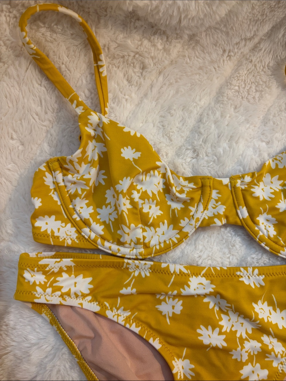 Madewell Yellow and White Floral Bikini Set